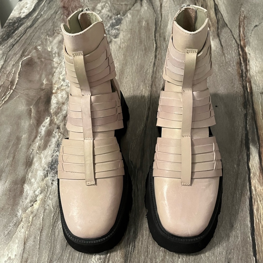 FREE PEOPLE Leather Hydra Huarache Bootie Shoes Size 7.5 - Picture 7 of 16